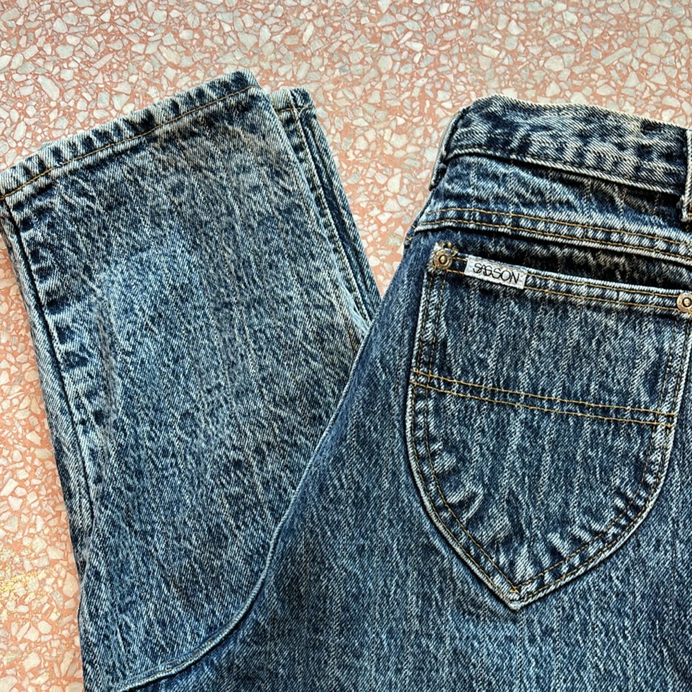Vintage 1980’s Sasson Acid/Stone Washed High Waisted Pinstriped Jeans - Picture 2 of 16